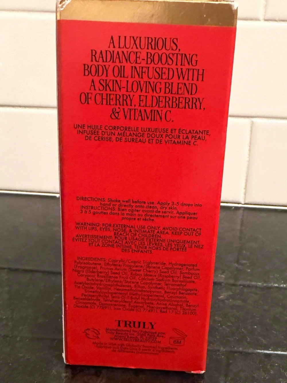 Truly - Cherry Baby Luxury Body Oil - New in Box  (3.1 fl oz / 90mL) - NEW